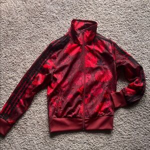 Adidas Red Floral Track Jacket